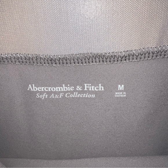Abercrombie & Fitch Square Neck Mesh Long Sleeve Bodysuit Gray - Picture 3 of 5